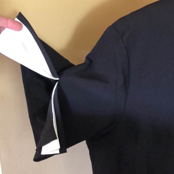 REPREVE sz 22W Little Black Dress White Pleat Sleeve ECORecycle FastDry $180 NEW - Picture 13 of 17